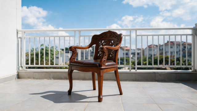 Plastic Chair Reimagined as a Vintage Wooden Armchair (after)